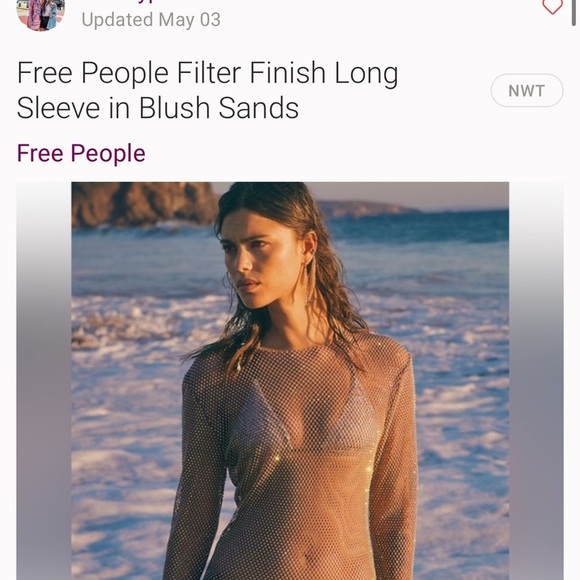 NWT Free People Filter Finish Blush sands long sleeve top size S - Picture 8 of 9